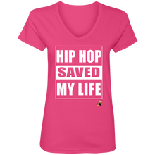 HIP HOP SAVED MY LIFE (Busy Bee collection) Ladies' V-Neck T-Shirt