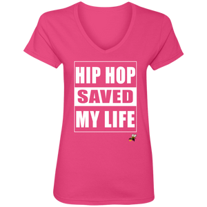 HIP HOP SAVED MY LIFE (Busy Bee collection) Ladies' V-Neck T-Shirt