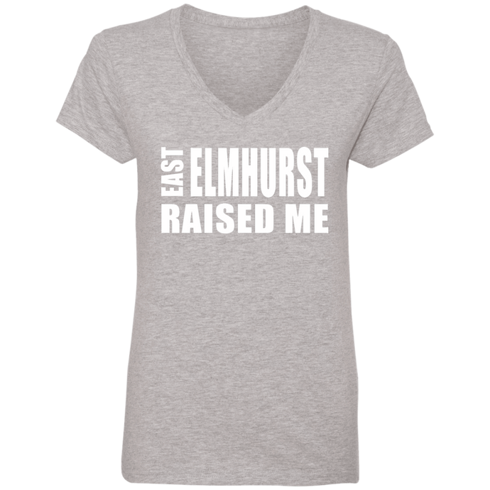East Elmhurst Raised Me Ladies' V-Neck T-Shirt