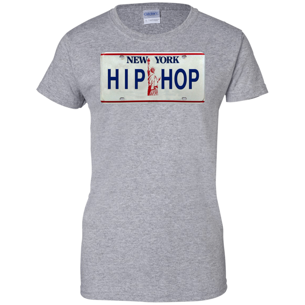 NEW YORK HIP HOP LICENSE PLATE  VINTAGE Ladies' 100% Cotton T-Shirt