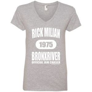 RICK MILIAN BRONXRIVER (Rapamania Collection) Ladies' V-Neck T-Shirt