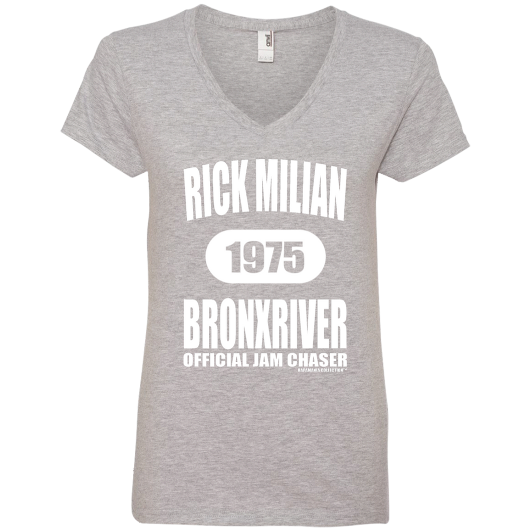 RICK MILIAN BRONXRIVER (Rapamania Collection) Ladies' V-Neck T-Shirt