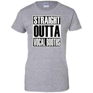 STRAIGHT OUTTA VOCAL BOOTHS Ladies' 100% Cotton T-Shirt