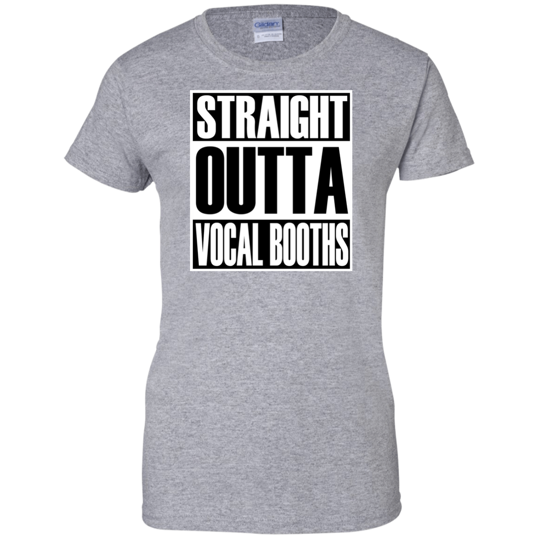 STRAIGHT OUTTA VOCAL BOOTHS Ladies' 100% Cotton T-Shirt