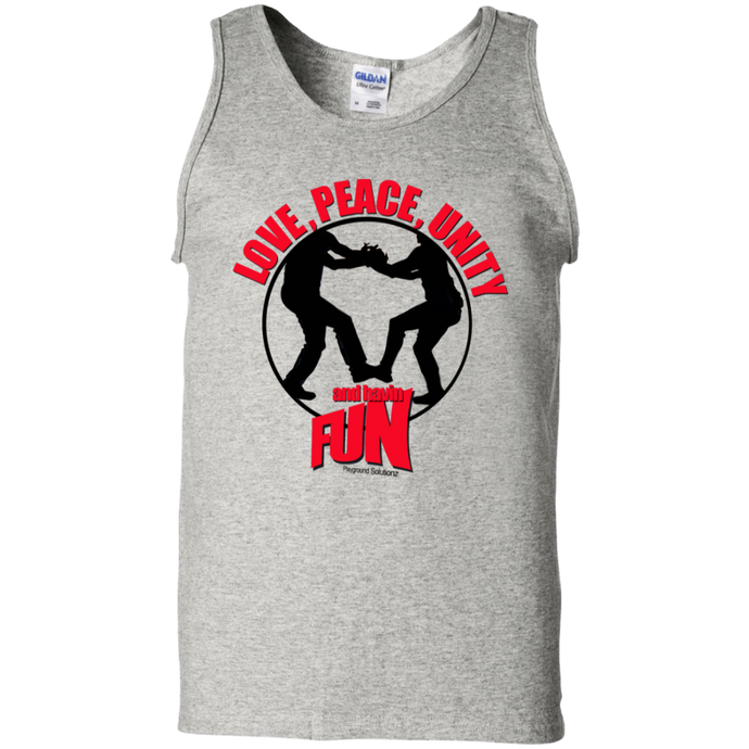 LOVE, PEACE, UNITY and having  FUN Cotton Tank Top