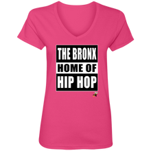 THE BRONX HOME OF HIP HOP (Busy Bee Collection) Ladies' V-Neck T-Shirt