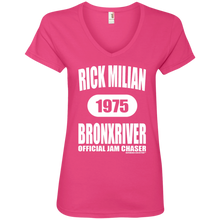 RICK MILIAN BRONXRIVER (Rapamania Collection) Ladies' V-Neck T-Shirt