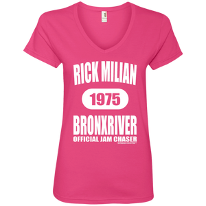 RICK MILIAN BRONXRIVER (Rapamania Collection) Ladies' V-Neck T-Shirt