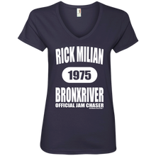 RICK MILIAN BRONXRIVER (Rapamania Collection) Ladies' V-Neck T-Shirt