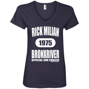 RICK MILIAN BRONXRIVER (Rapamania Collection) Ladies' V-Neck T-Shirt