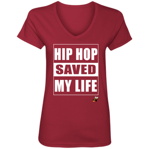 HIP HOP SAVED MY LIFE (Busy Bee collection) Ladies' V-Neck T-Shirt