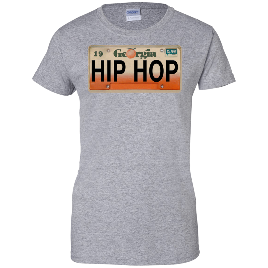 GEORGIA HIP HOP LICENSE PLATE VINTAGE Ladies' 100% Cotton T-Shirt