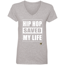 HIP HOP SAVED MY LIFE (Busy Bee collection) Ladies' V-Neck T-Shirt