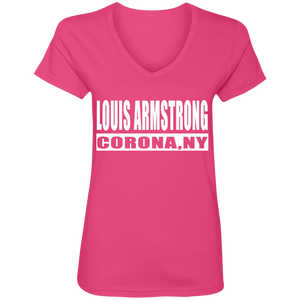 Louis Armstrong Corona NY V-Neck T-Shirt