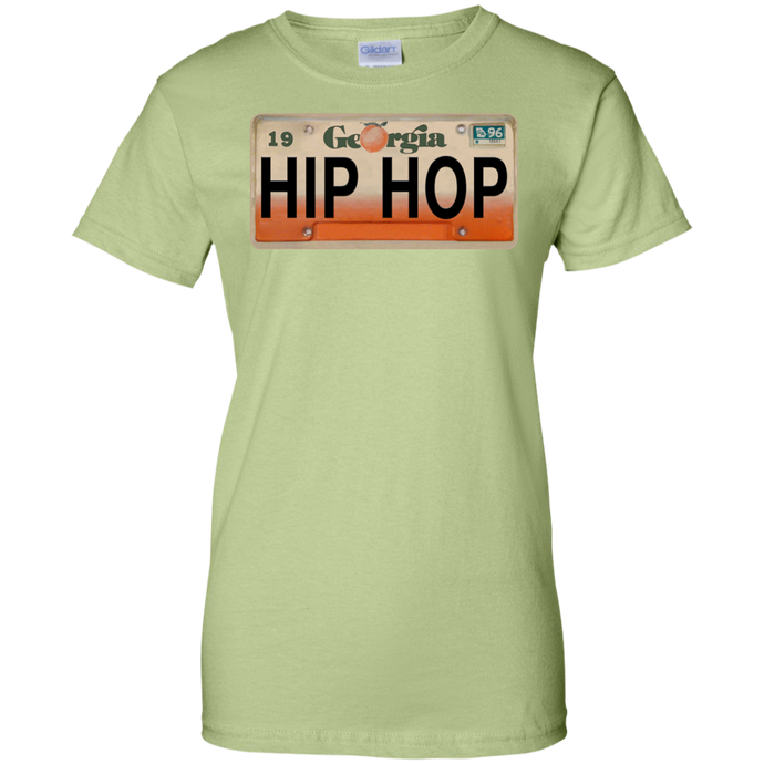 GEORGIA HIP HOP LICENSE PLATE VINTAGE Ladies' 100% Cotton T-Shirt