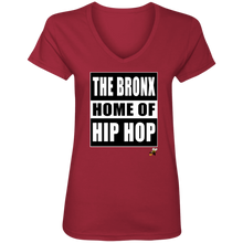 THE BRONX HOME OF HIP HOP (Busy Bee Collection) Ladies' V-Neck T-Shirt