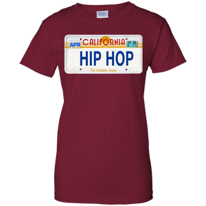 CALIFORNIA HIP HOP LICENSE PLATE VINTAGE Ladies' 100% Cotton T-Shirt