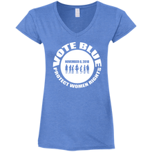 VOTE BLUE Ladies' Fitted Softstyle 4.5 oz V-Neck T-Shirt