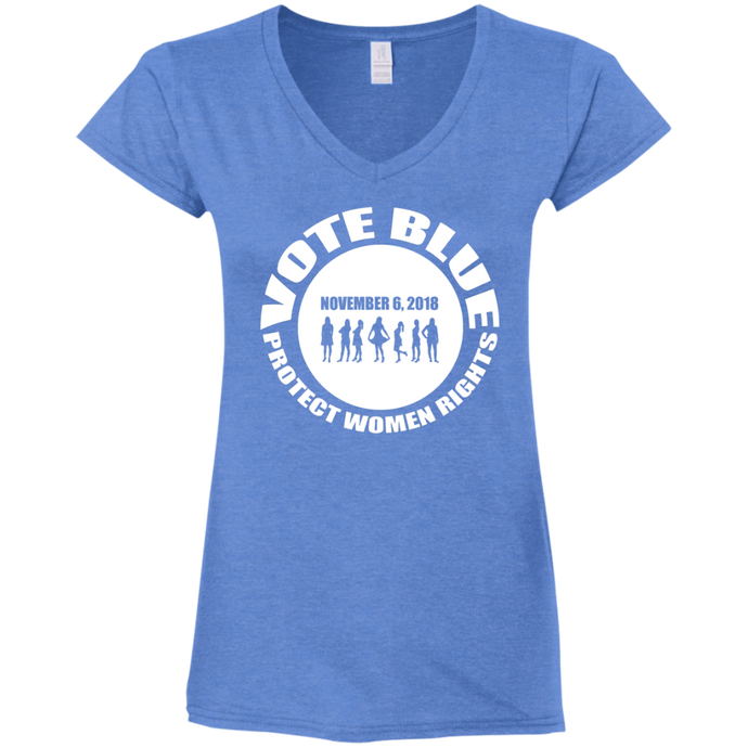 VOTE BLUE Ladies' Fitted Softstyle 4.5 oz V-Neck T-Shirt