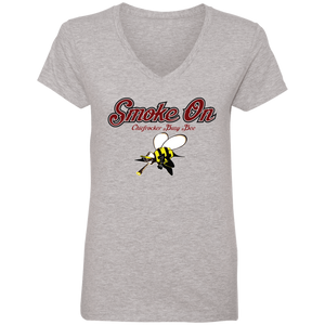 SMOKE ON (Busy Bee Collection) Ladies' V-Neck T-Shirt