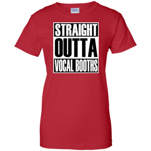 STRAIGHT OUTTA VOCAL BOOTHS Ladies' 100% Cotton T-Shirt