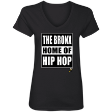 THE BRONX HOME OF HIP HOP (Busy Bee Collection) Ladies' V-Neck T-Shirt