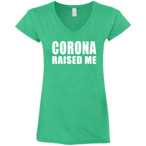 Corona raised me V-Neck T-Shirt