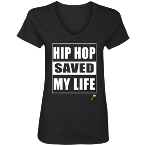 HIP HOP SAVED MY LIFE (Busy Bee collection) Ladies' V-Neck T-Shirt