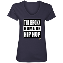 THE BRONX HOME OF HIP HOP (Busy Bee Collection) Ladies' V-Neck T-Shirt