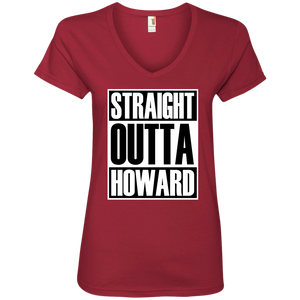 STRAIGHT OUTTA HOWARD Ladies' V-Neck T-Shirt