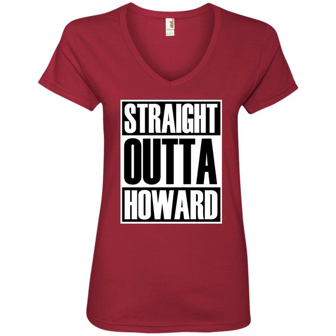 STRAIGHT OUTTA HOWARD Ladies' V-Neck T-Shirt