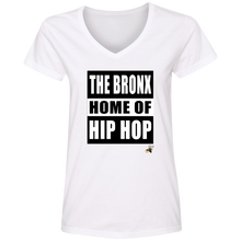 THE BRONX HOME OF HIP HOP (Busy Bee Collection) Ladies' V-Neck T-Shirt