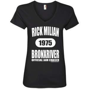 RICK MILIAN BRONXRIVER (Rapamania Collection) Ladies' V-Neck T-Shirt