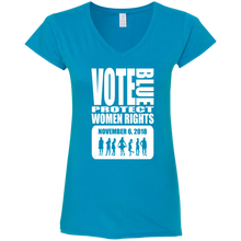 VOTE BLUE  Ladies' Fitted Softstyle 4.5 oz V-Neck T-Shirt