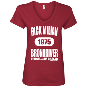 RICK MILIAN BRONXRIVER (Rapamania Collection) Ladies' V-Neck T-Shirt