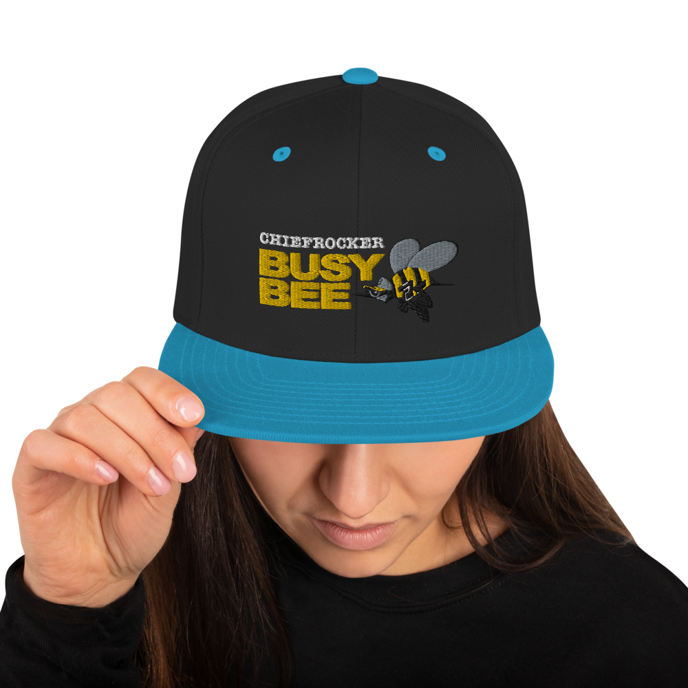 Busy Bee Snapback Hat (white letters