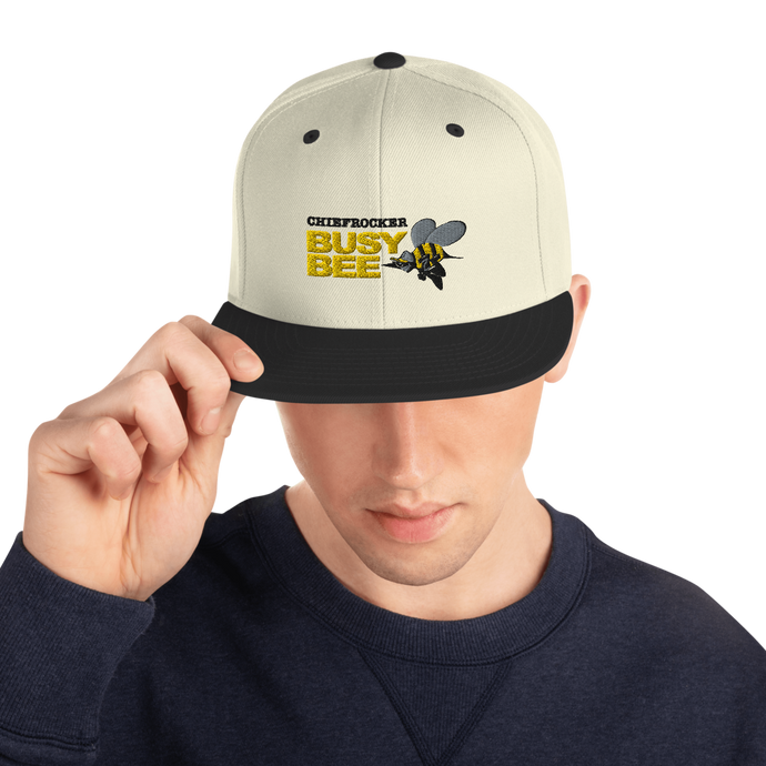 Busy Bee Snapback Hat (black letters)