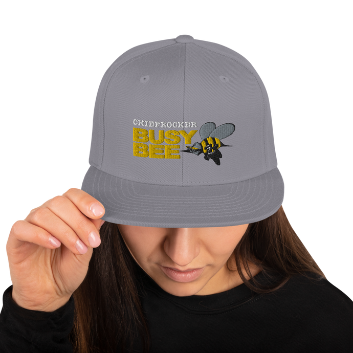 Busy Bee Snapback Hat (white letters